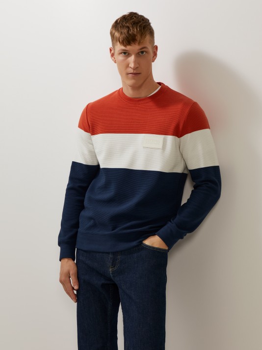 Sweater de riscas tricolor