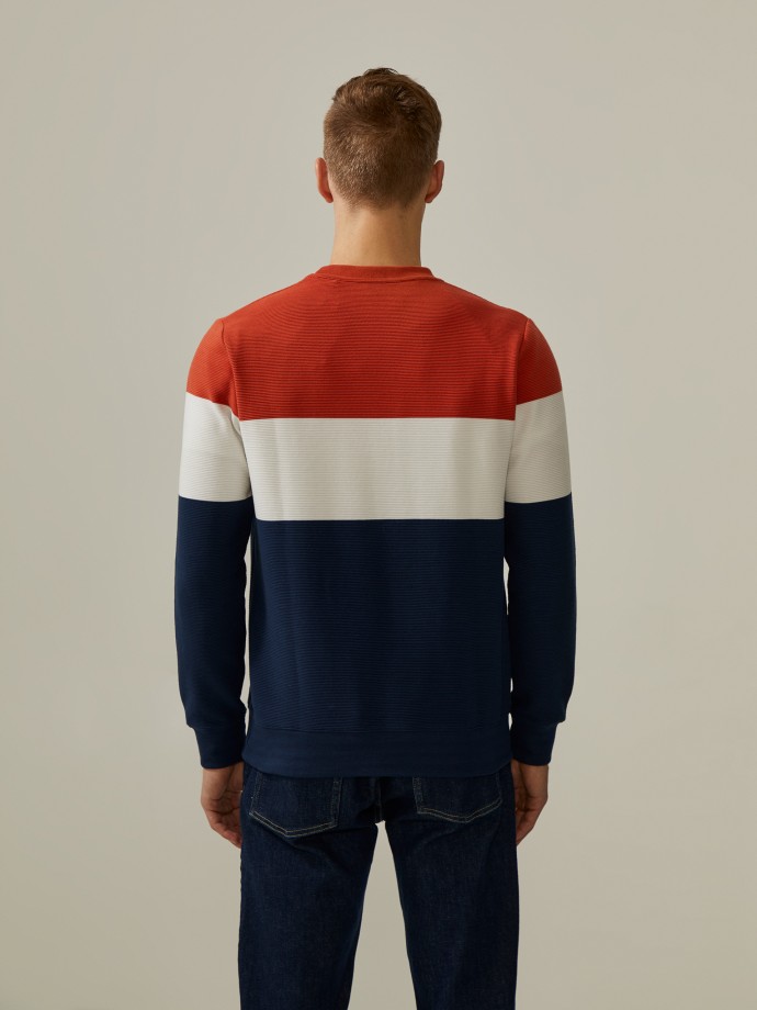 Tricolor striped sweater