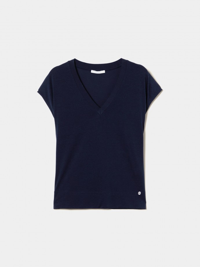 T-shirt in lyocell and cotton