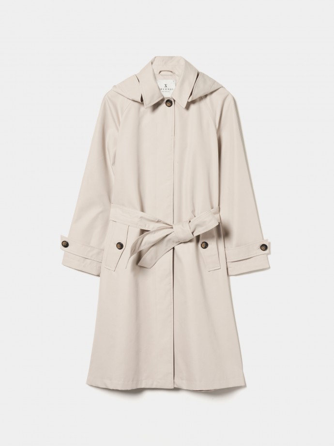 Hooded trench coat