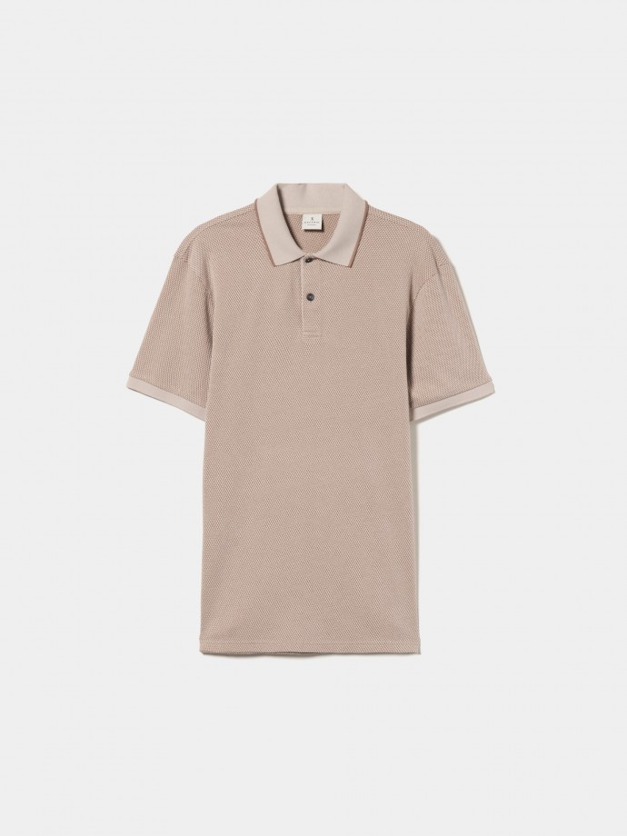 Two-tone structured polo