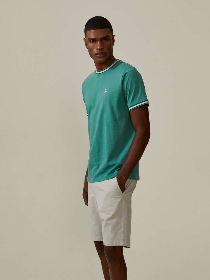 T-shirt with contrasting stripes