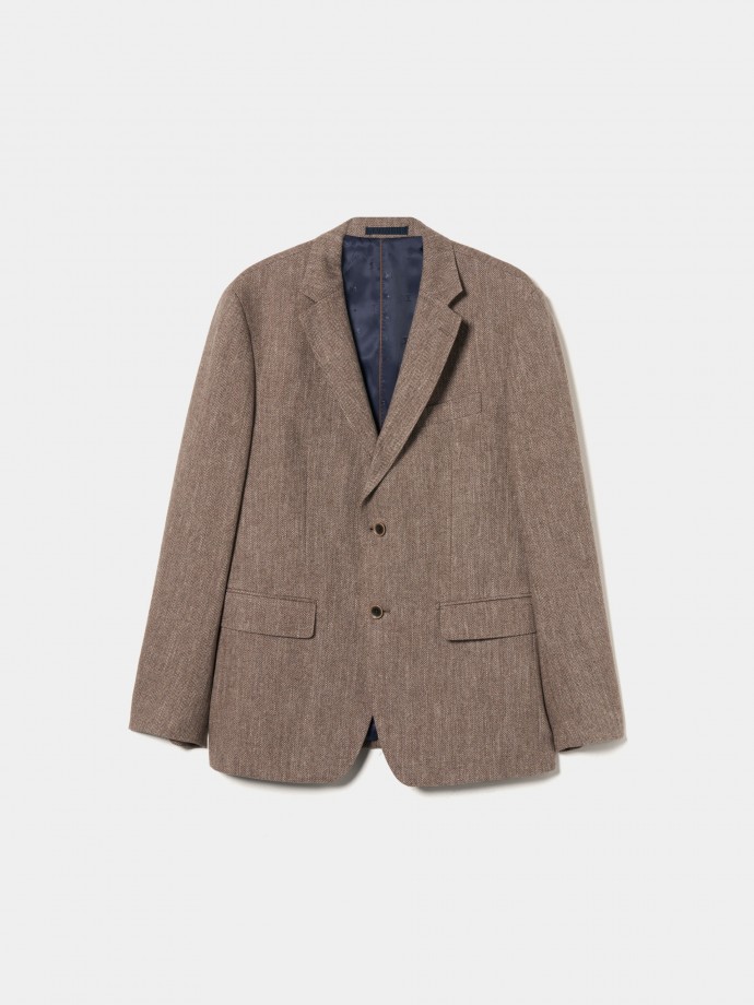 Blazer with herringbone pattern