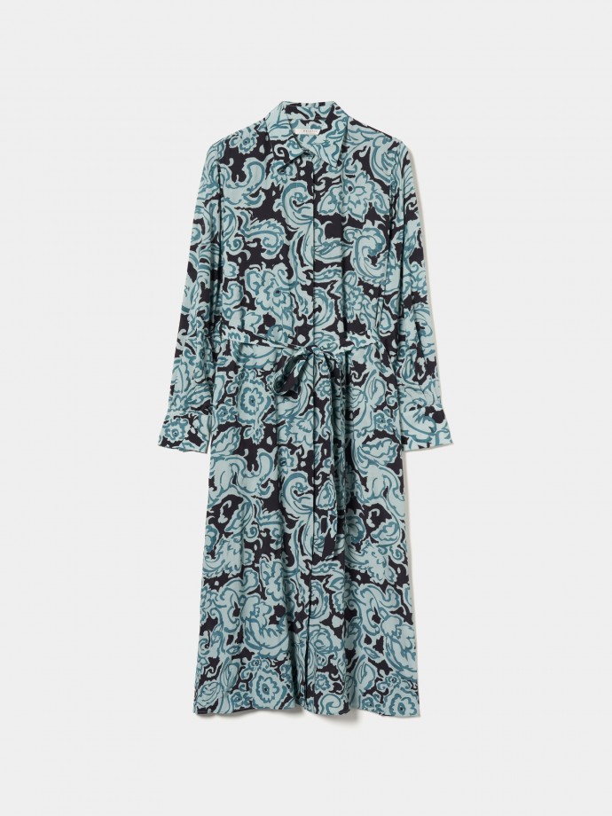 Printed shirt dress