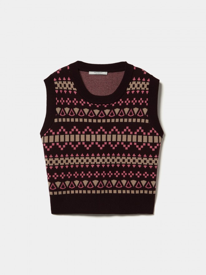 Jacquard knitted vest Jacquard knitted vest