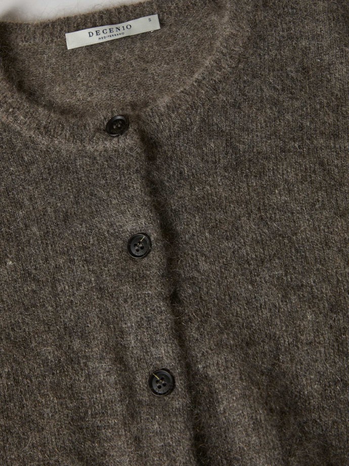 Mohair wool knitted coat