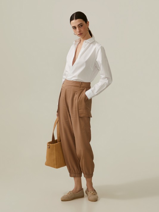 Lyocell pants with pockets