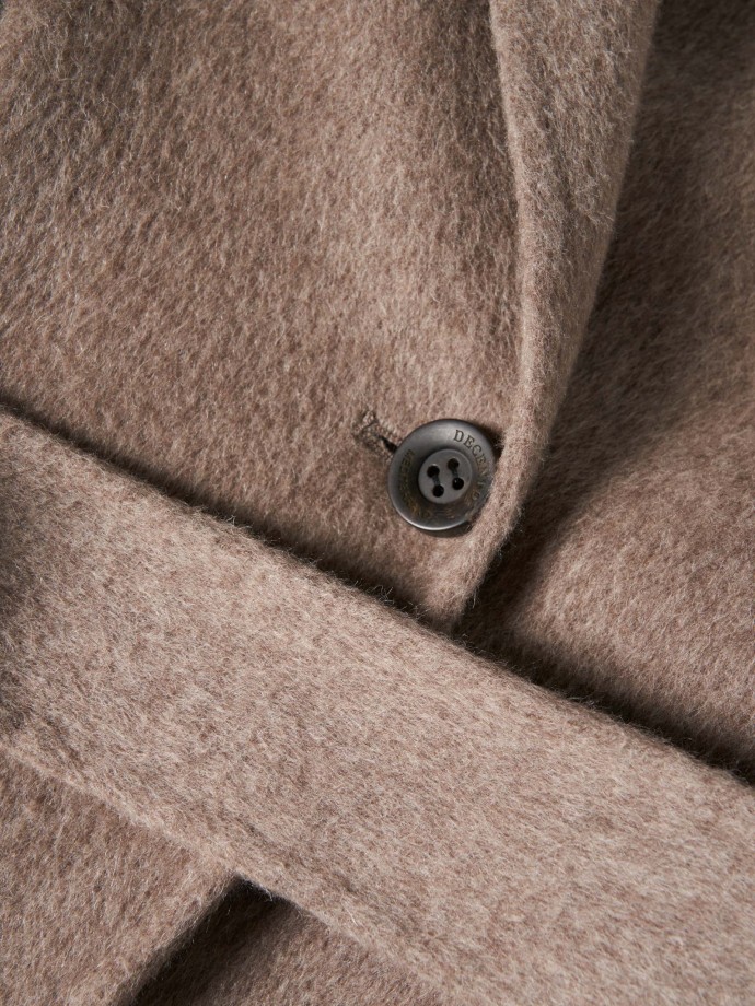 Double-breasted wool overcoat