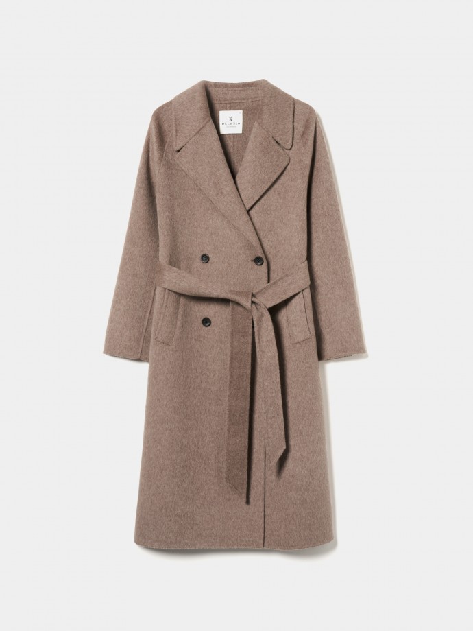 Double-breasted wool overcoat