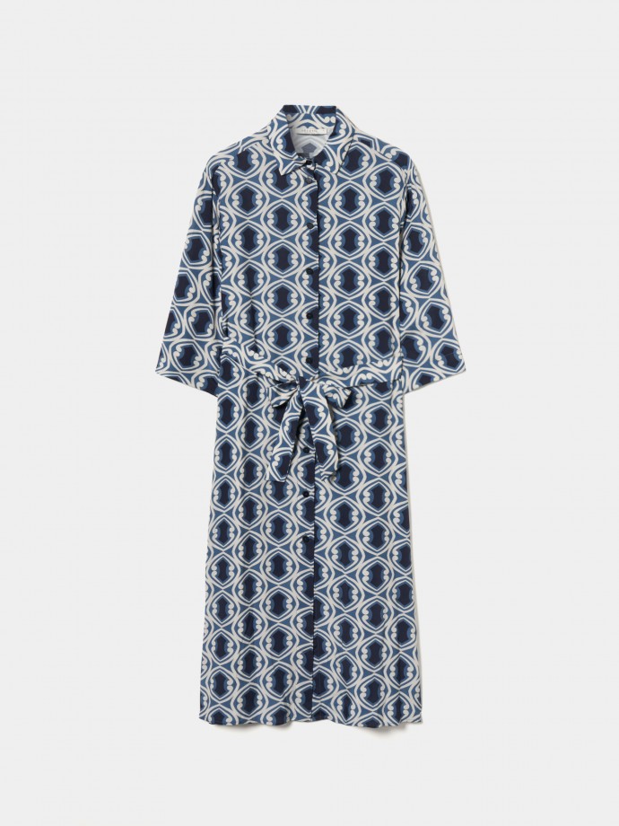 Printed shirt dress