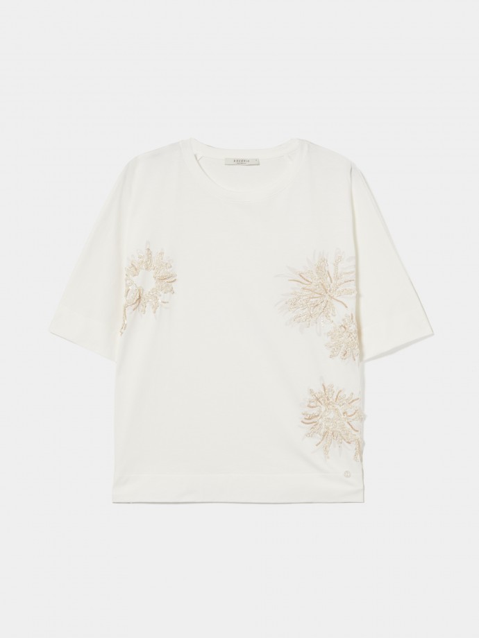 T-shirt bordado floral