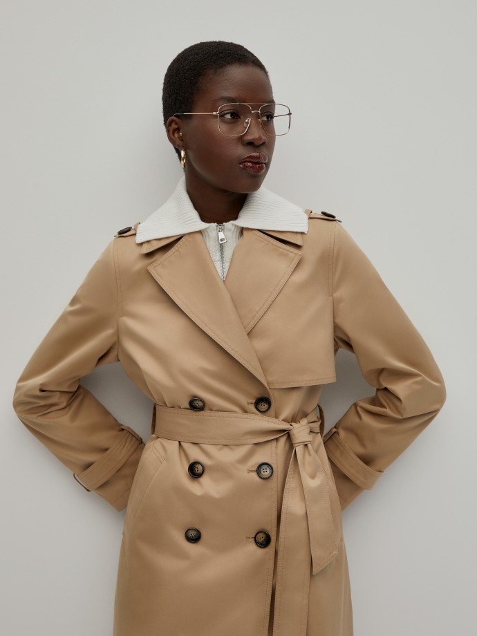 Double-breasted trench coat