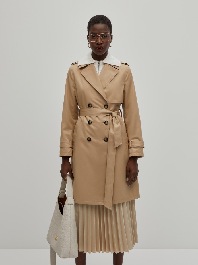 Double-breasted trench coat