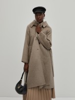 Double-breasted wool overcoat