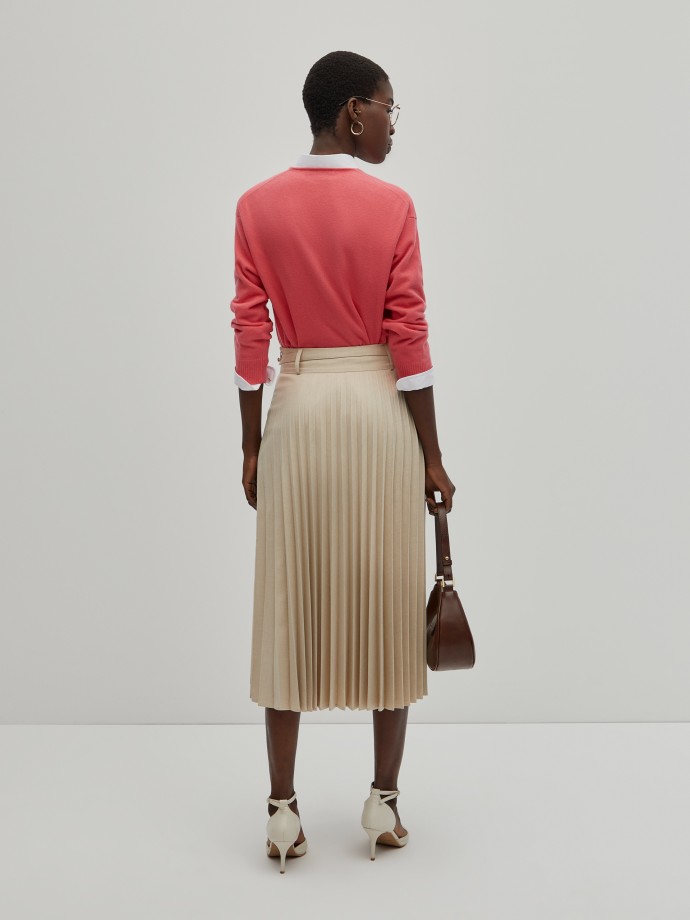 Pleated midi skirt