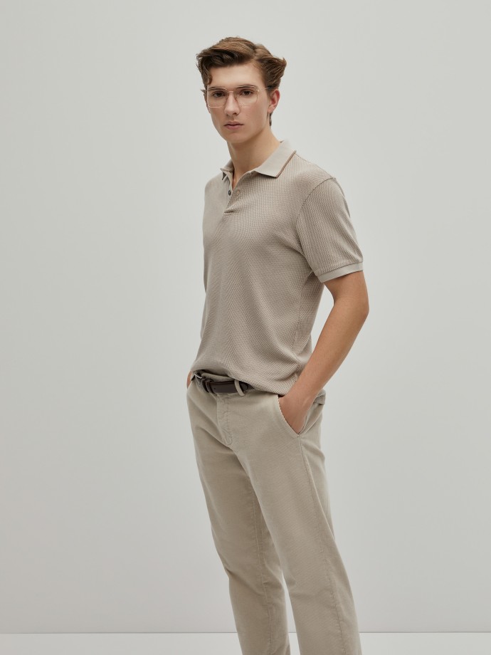 Two-tone structured polo