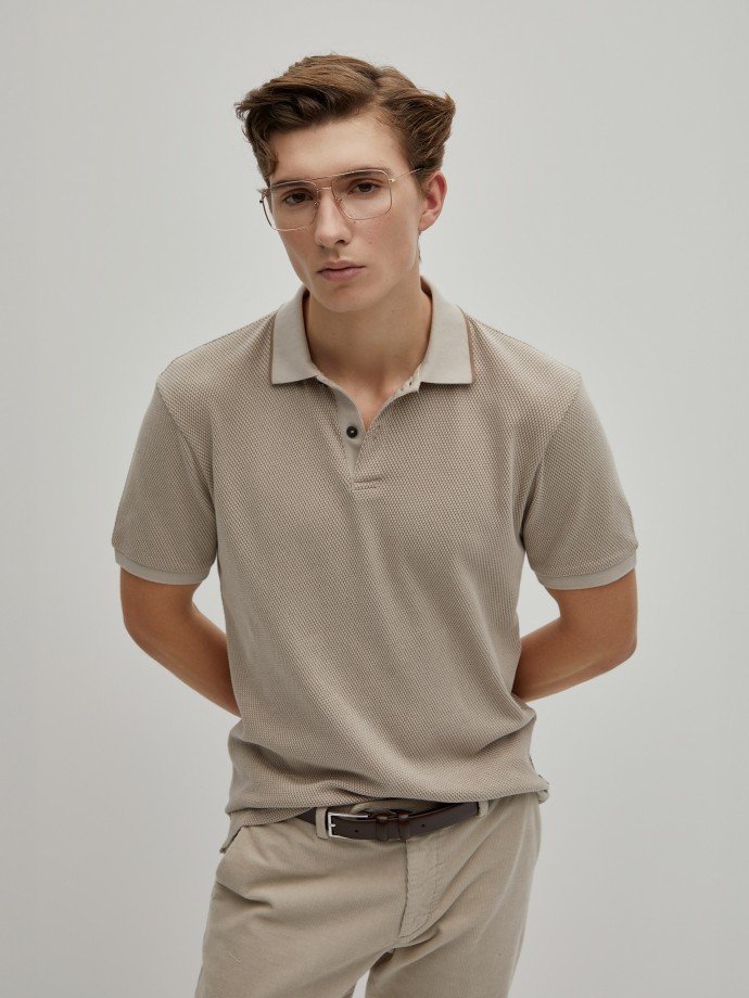 Two-tone structured polo