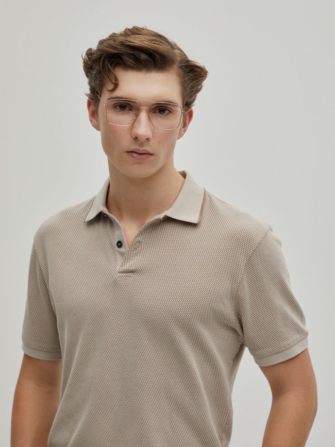 Two-tone structured polo