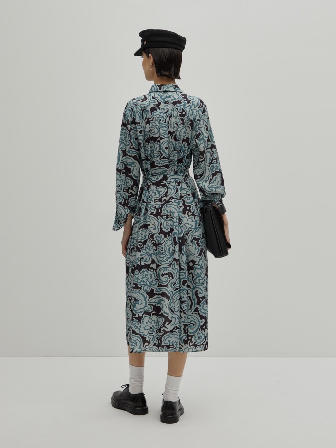 Printed shirt dress