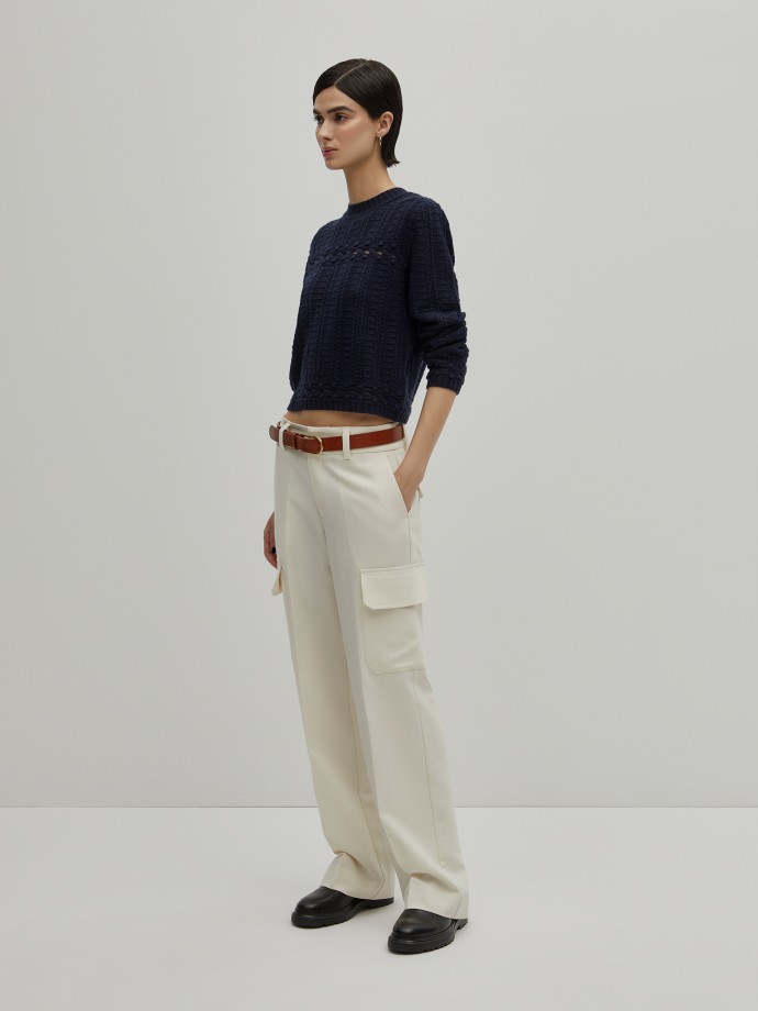 Wide leg pants with pockets