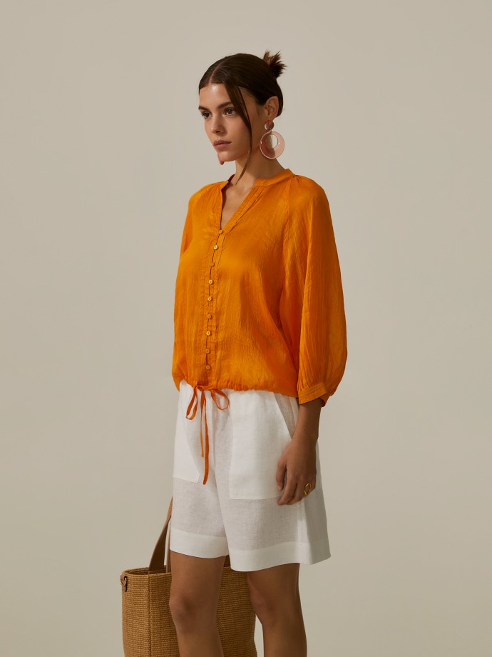 Linen and silk blouse