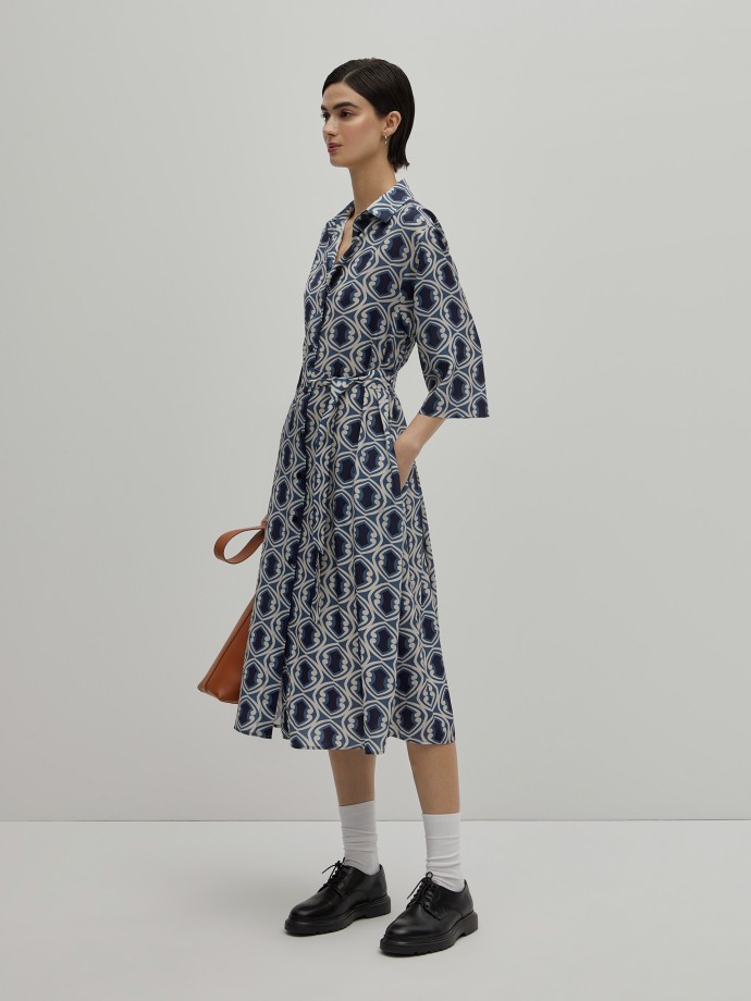 Printed shirt dress