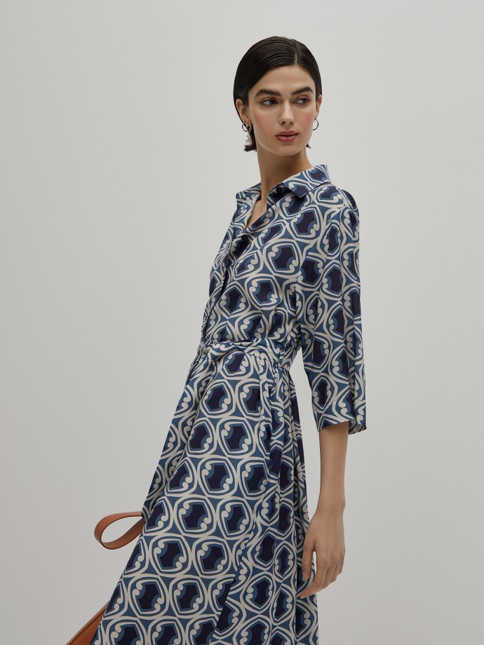 Printed shirt dress