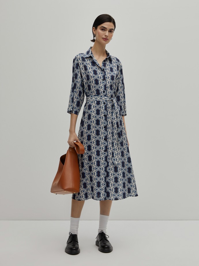 Printed shirt dress