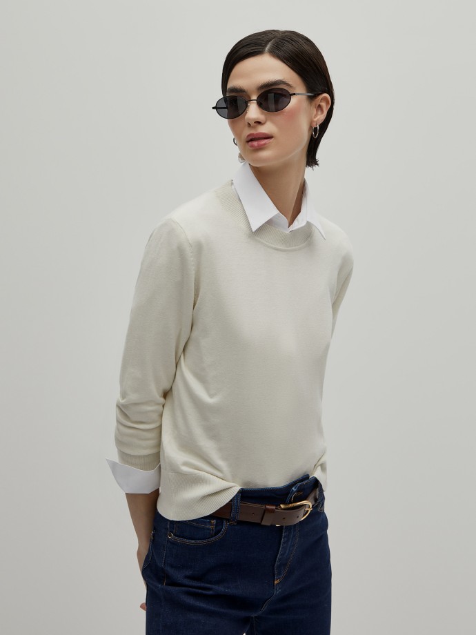 Cotton, silk and cashmere sweater