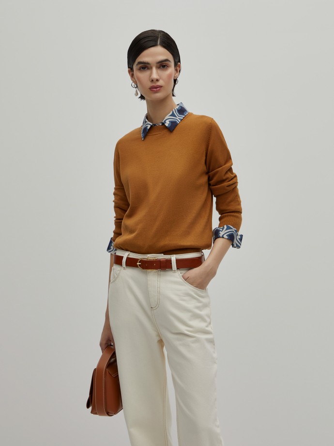 Cotton, silk and cashmere sweater