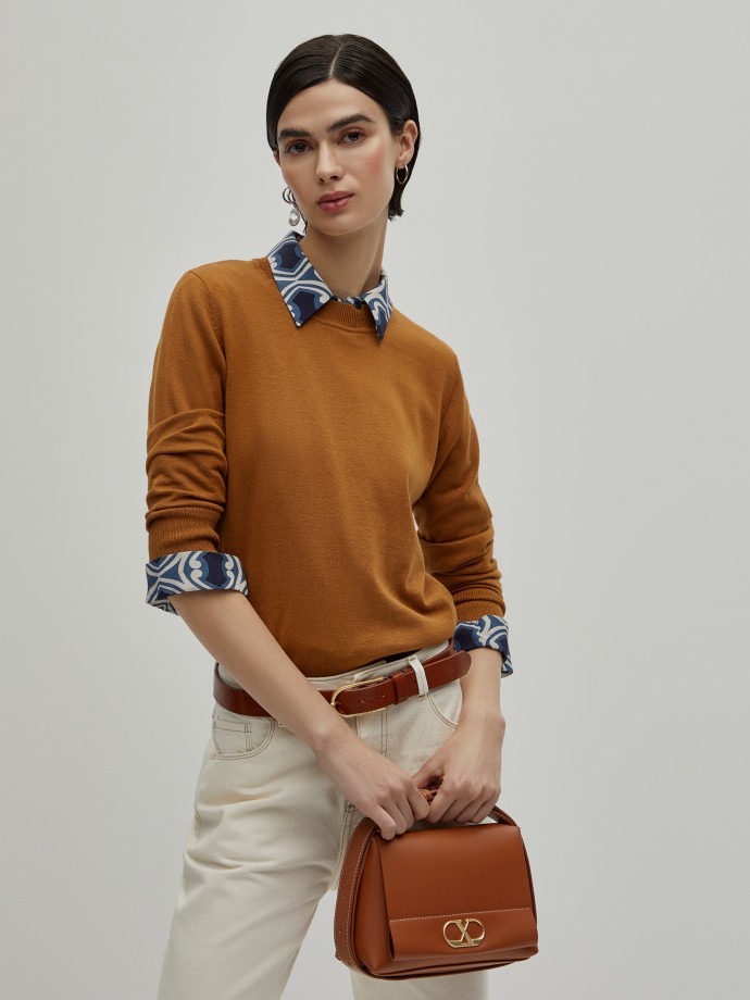 Cotton, silk and cashmere sweater