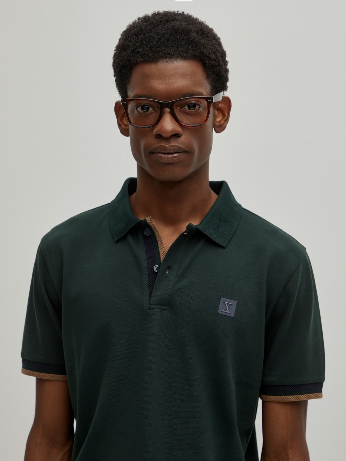 Regular fit piqu polo