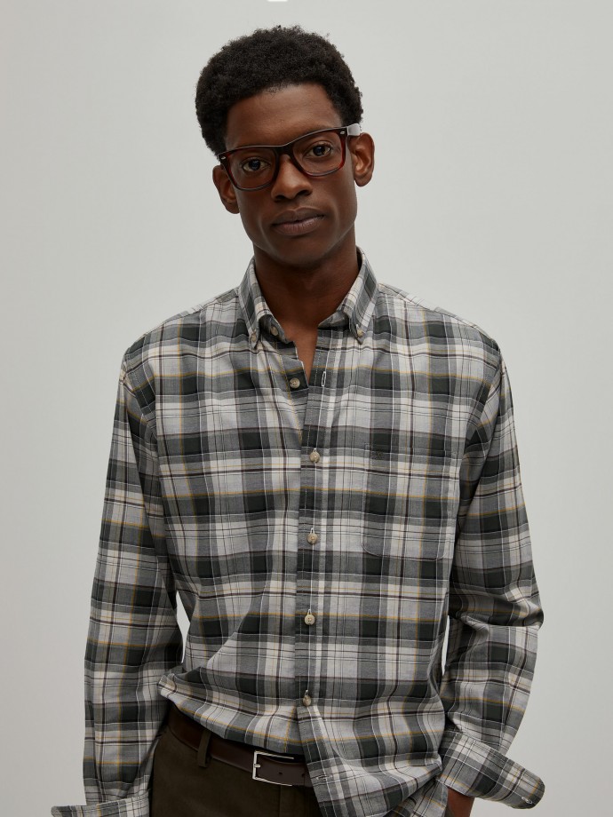 Regular fit plaid shirt