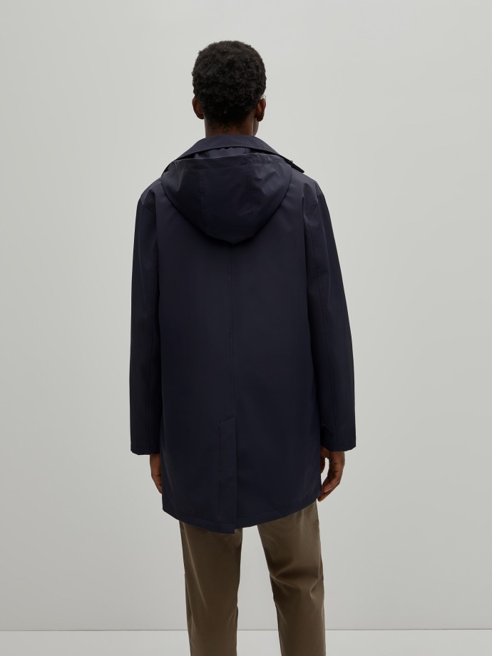 Trench coat in technical fabric