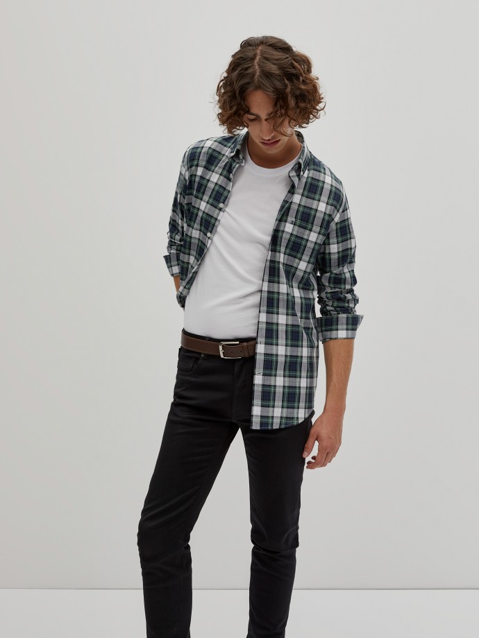 Slim fit plaid shirt