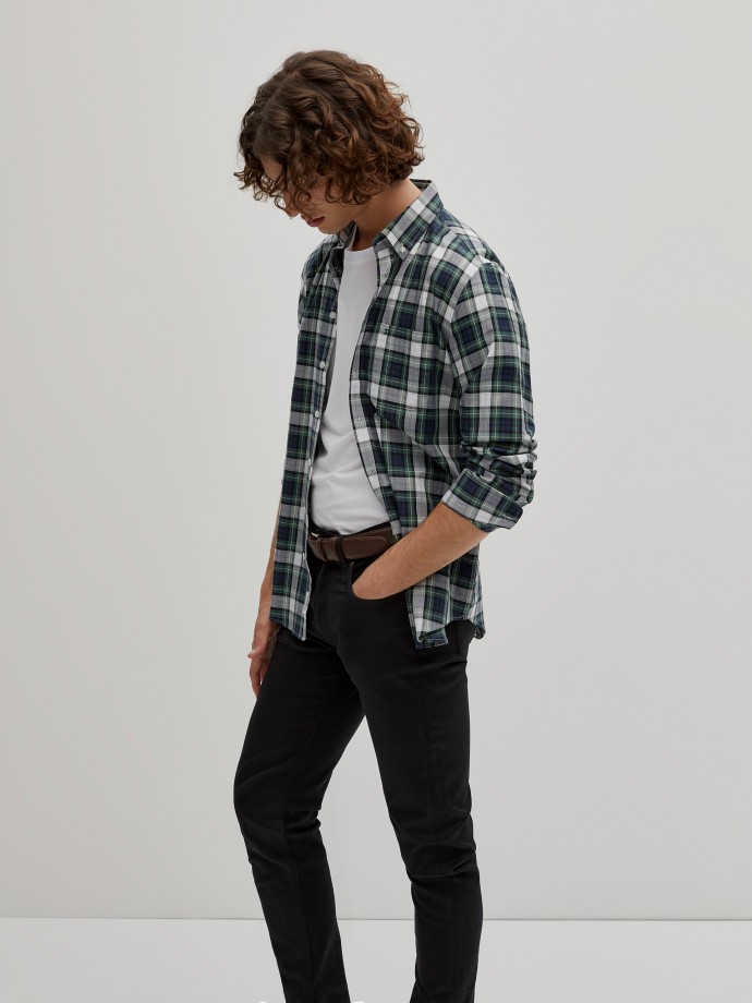 Slim fit plaid shirt