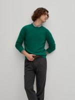 Knitted sweater in wool and cotton