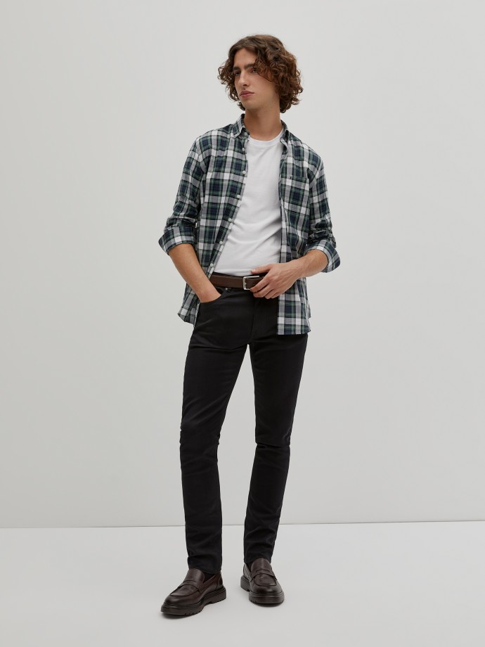 Slim fit plaid shirt