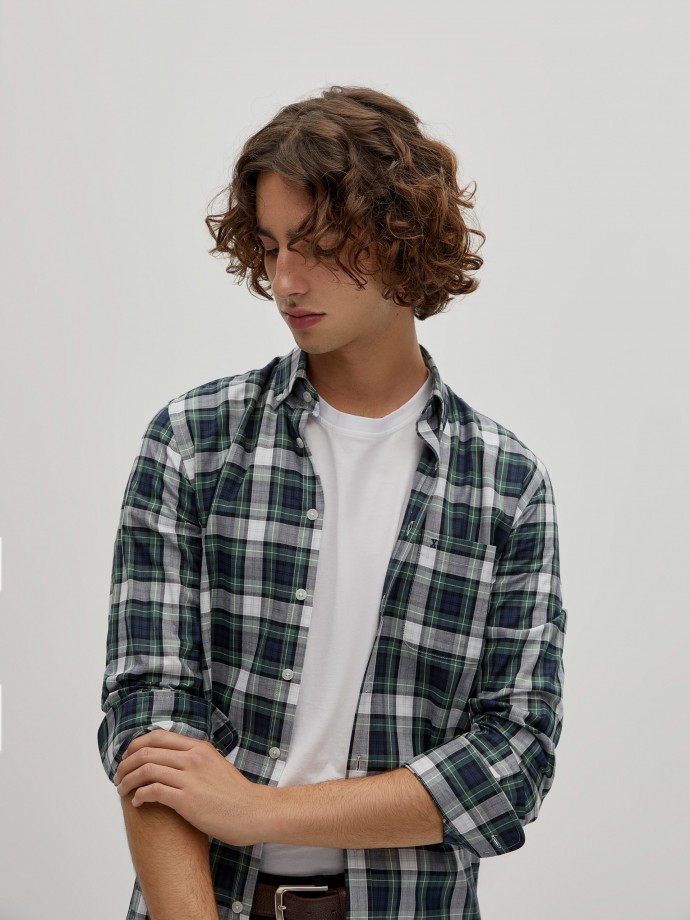 Slim fit plaid shirt