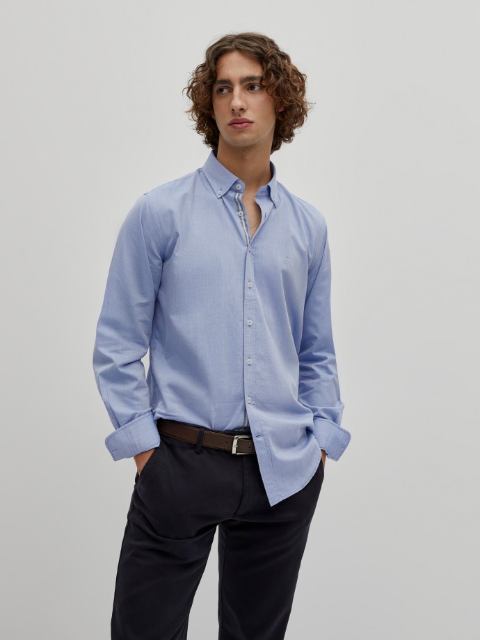 Camisa slim fit em algodo