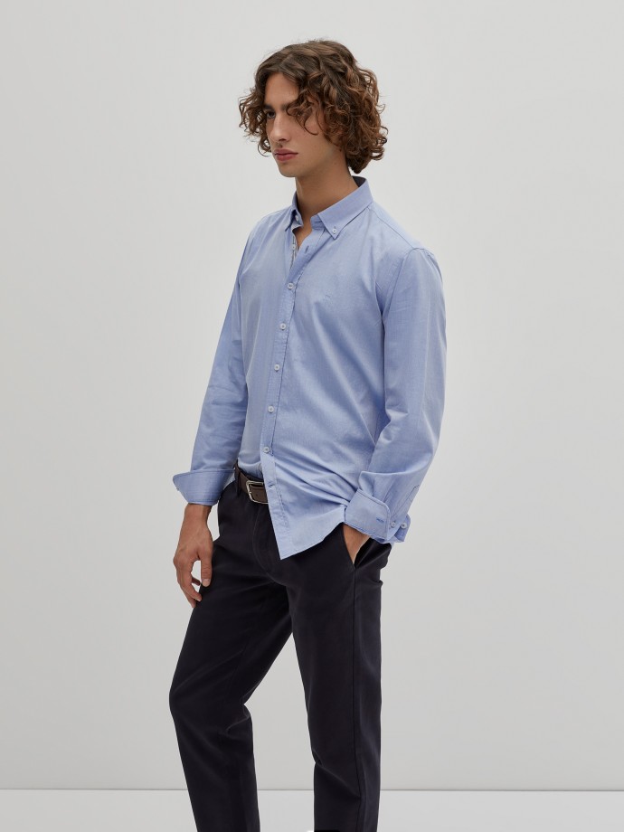 Camisa slim fit em algodo