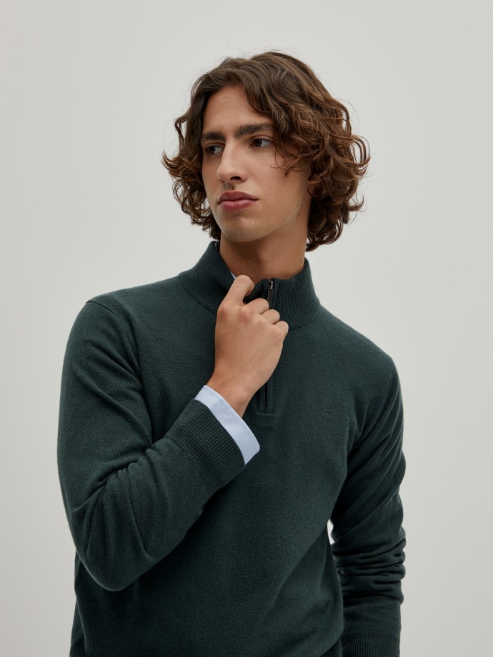 Sweater with placket