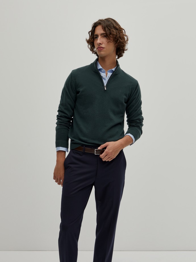 Sweater with placket