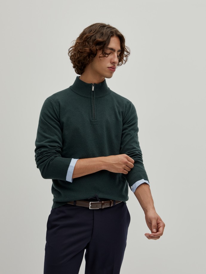 Sweater with placket