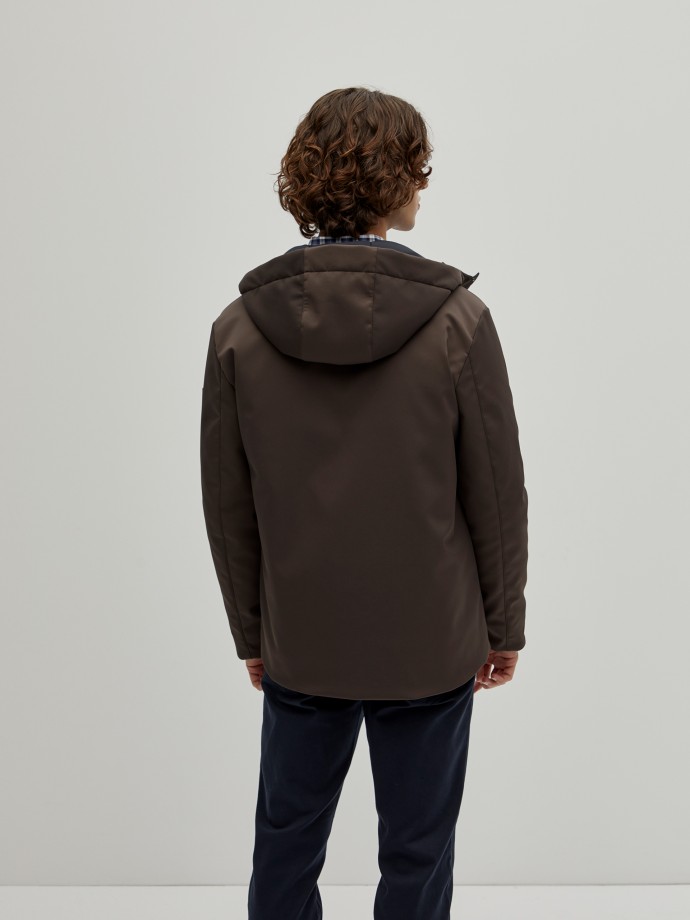 Technical hooded jacket