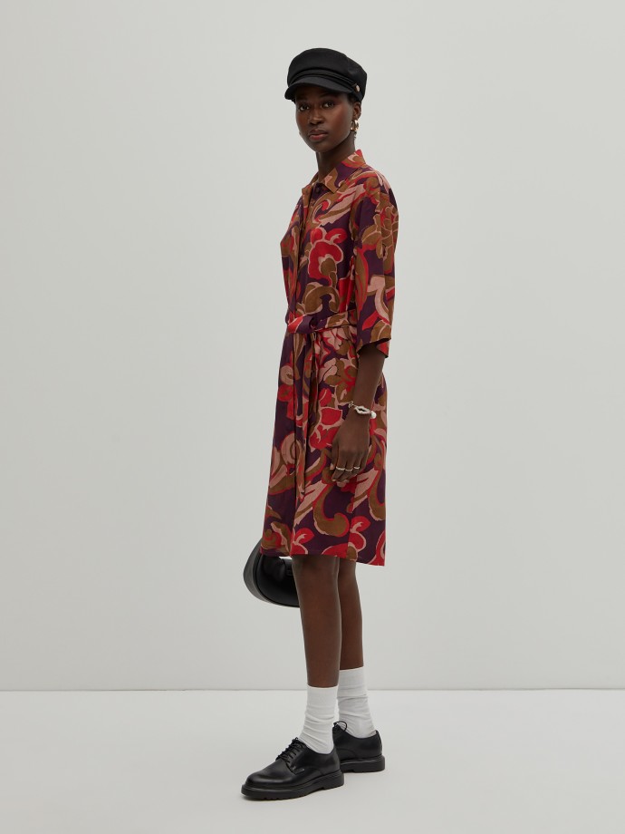 Printed shirt dress