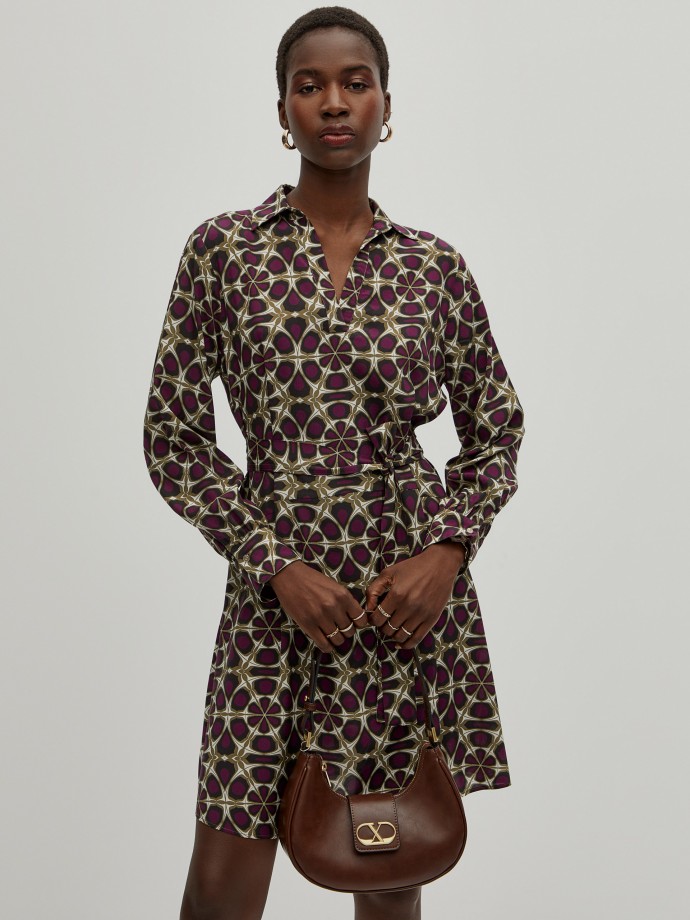 Printed fluid dress