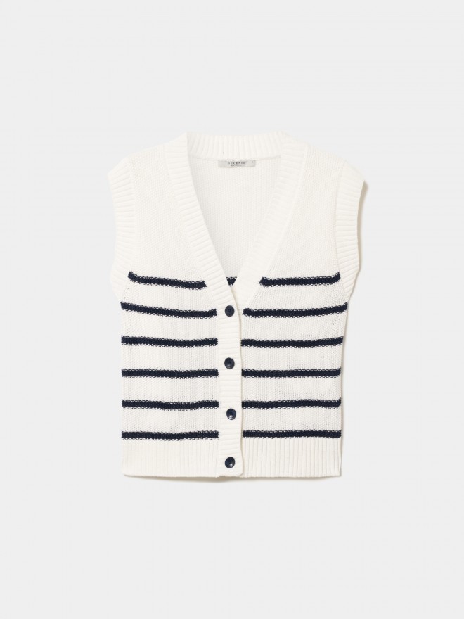 Striped knit vest Striped knit vest