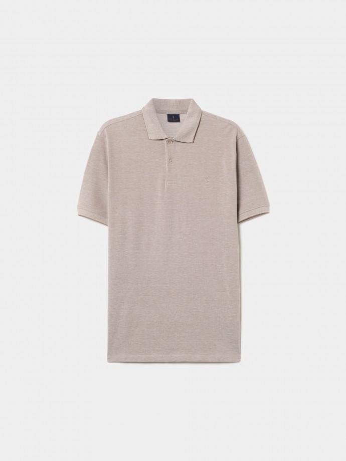 Two-tone pique polo shirt