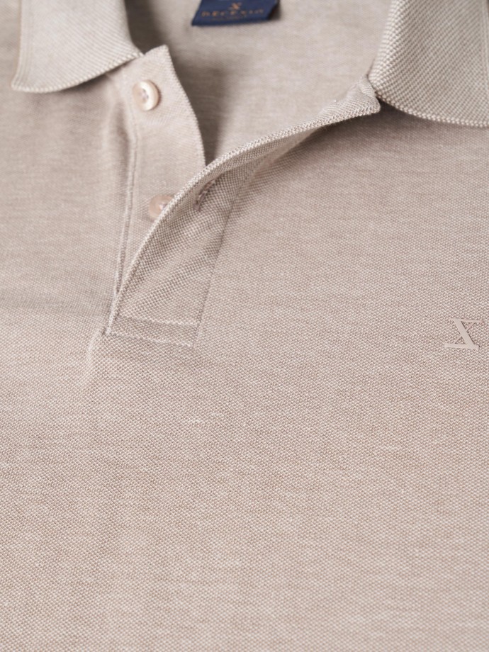 Two-tone pique polo shirt